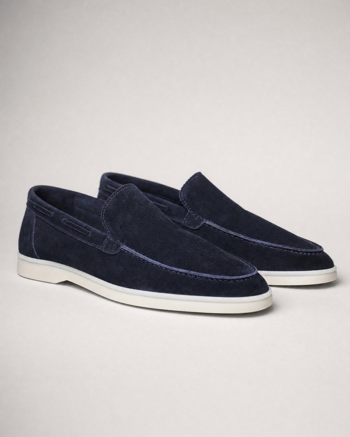 Men's Suede-Finish Driving Loafers in Navy | Belmorne