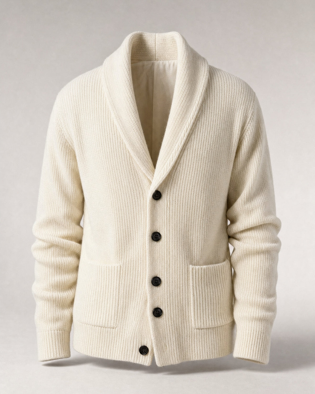 Men's Shawl-Collar Cardigan in Oatmeal | Belmorne