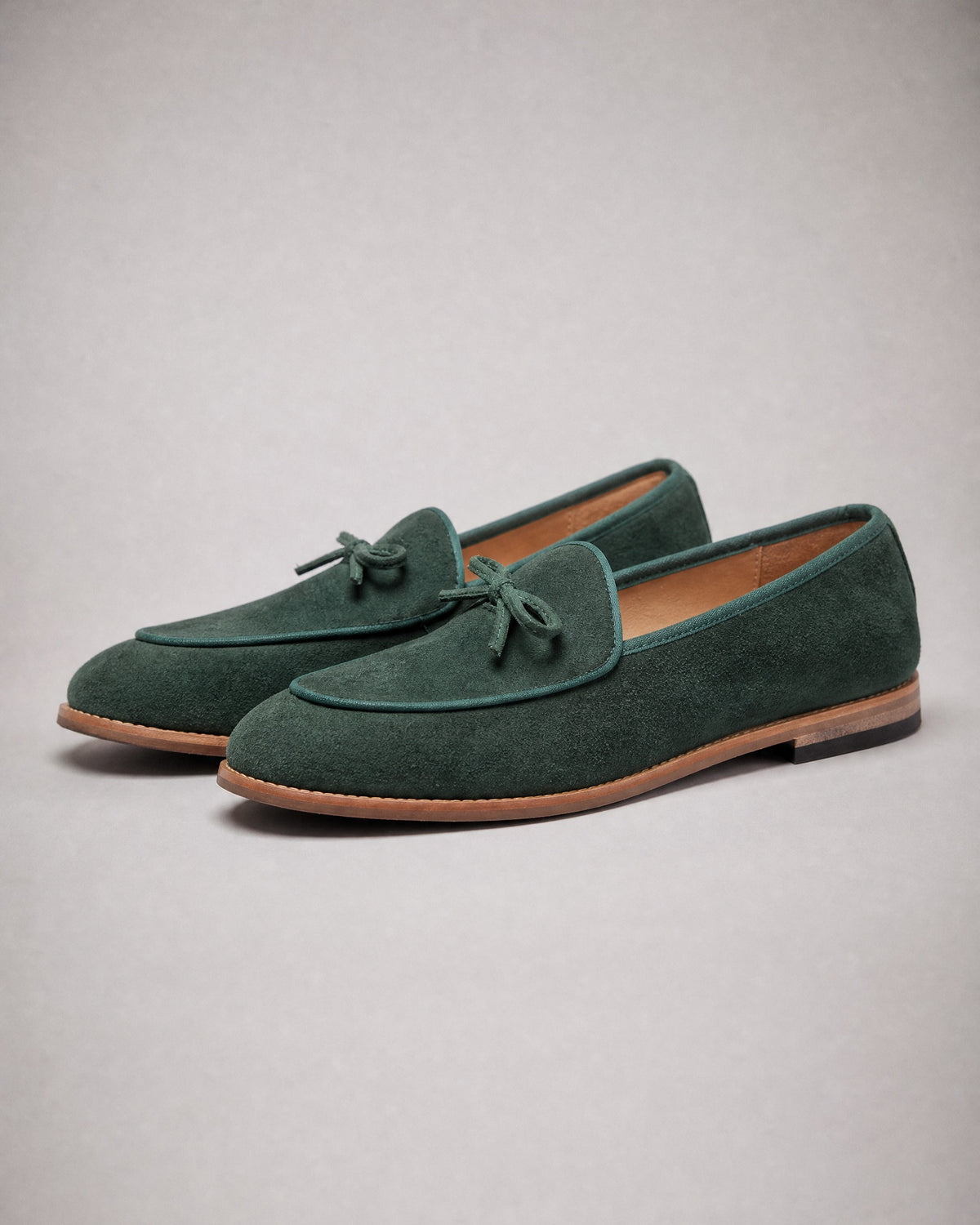 Men's Suede-Finish Loafers in Olive | Belmorne