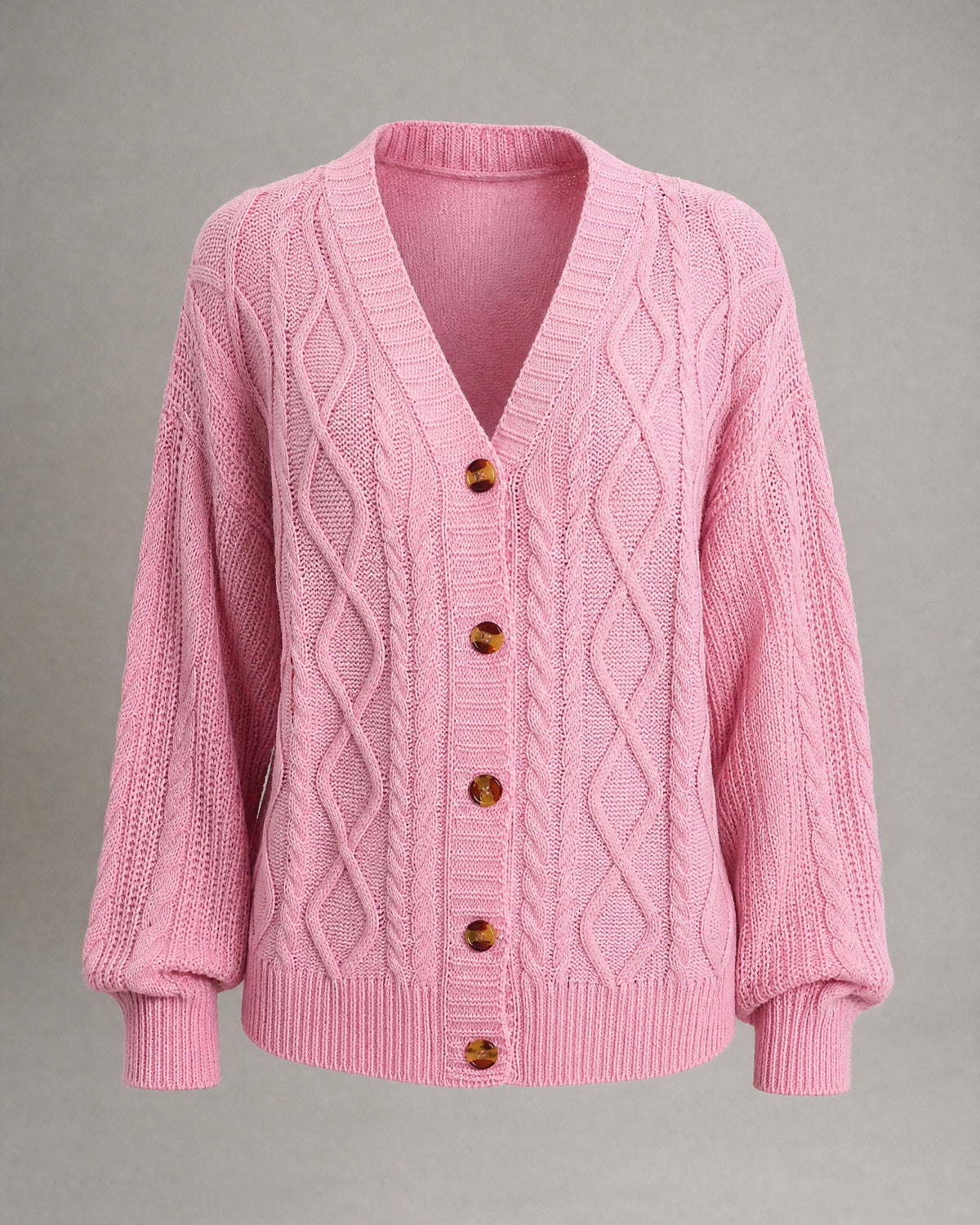 Women's Cable-Knit Cardigan in Pink | Belmorne