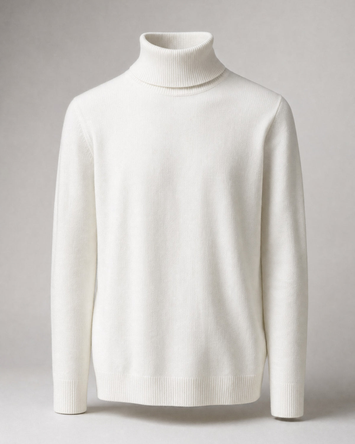 Men's Fine-Knit Turtleneck Sweater in White | Belmorne