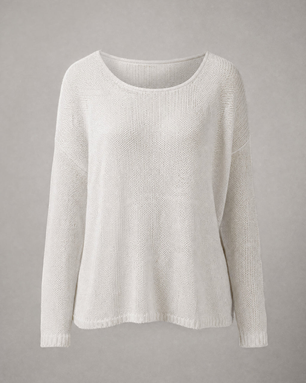 Women's Relaxed Crew-Neck Sweater in White | Belmorne