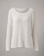 Women's Relaxed Crew-Neck Sweater in White | Belmorne
