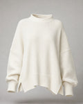 Women's Chunky-Knit Crew-Neck Sweater in White | Belmorne