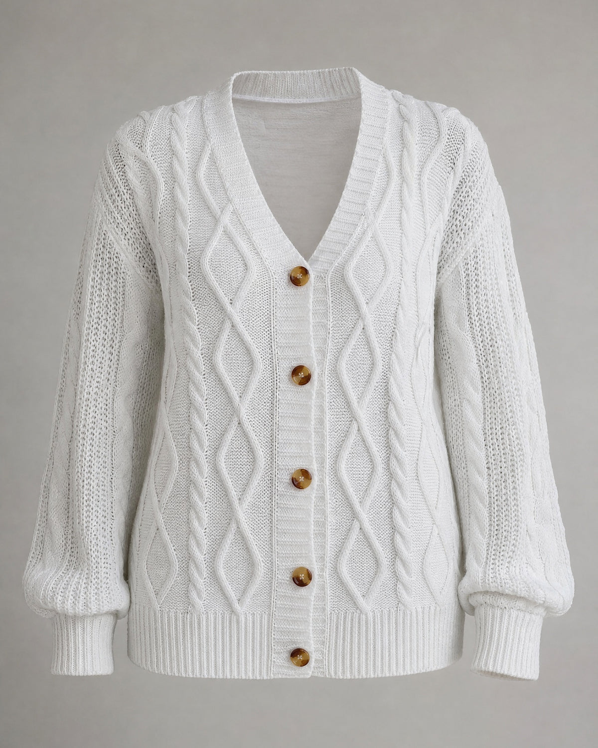 Women's Cable-Knit Cardigan in White | Belmorne
